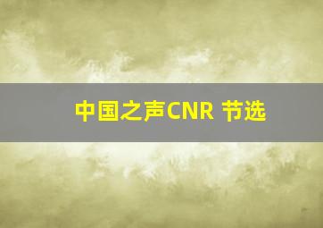 中国之声CNR 节选